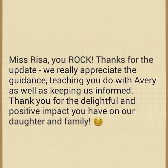 Miss Risa Kind Parent Note 2